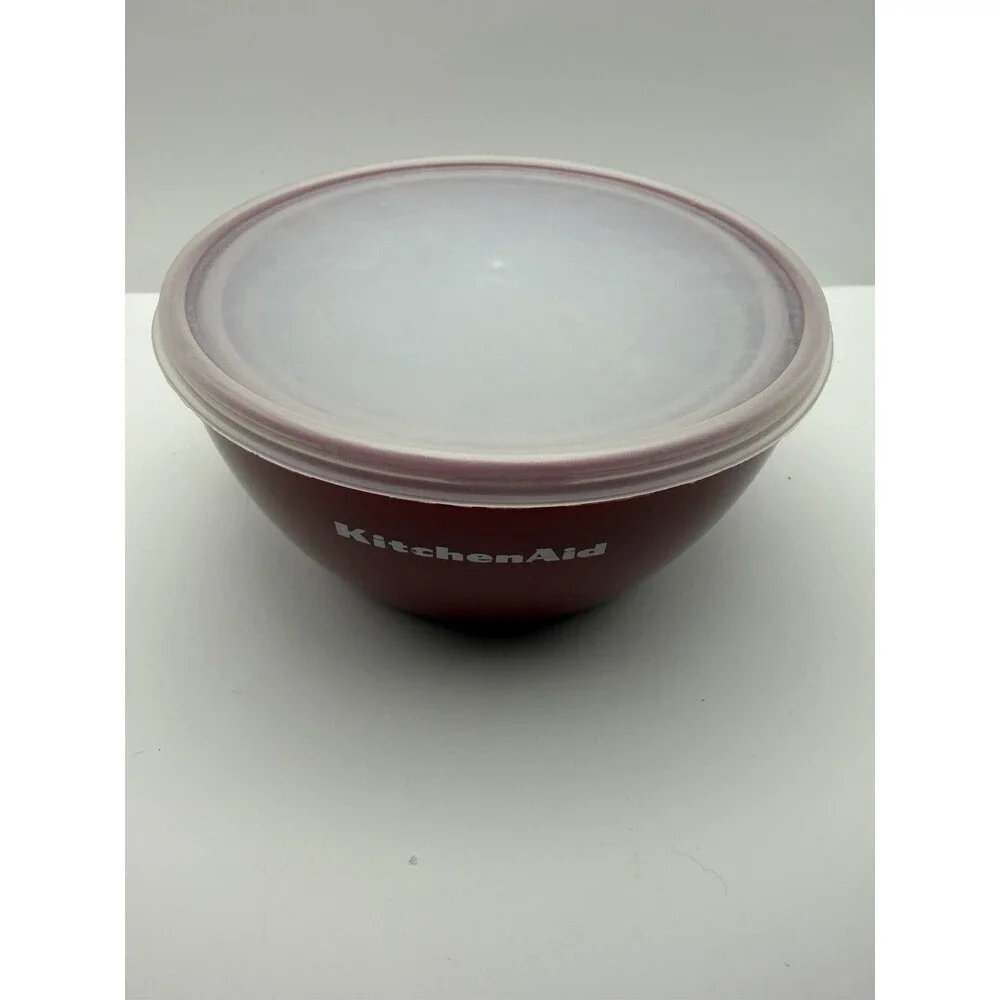 KitchenAid Red Nesting Prep Bowls Set 1 2 3 4 Cup w Lids Food Storage
